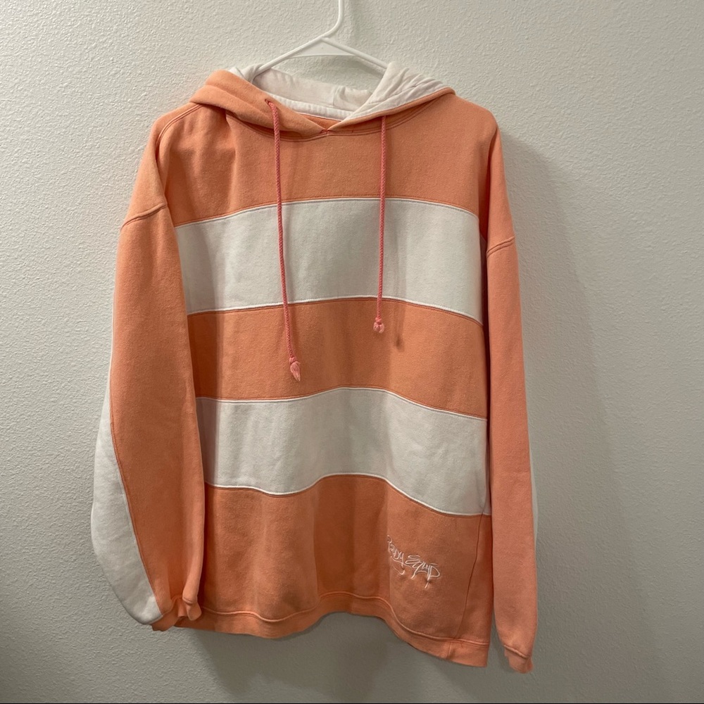 Body equip pullover hoodie orange white medium
